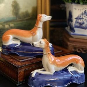 Vintage fox hunt whippet dogs